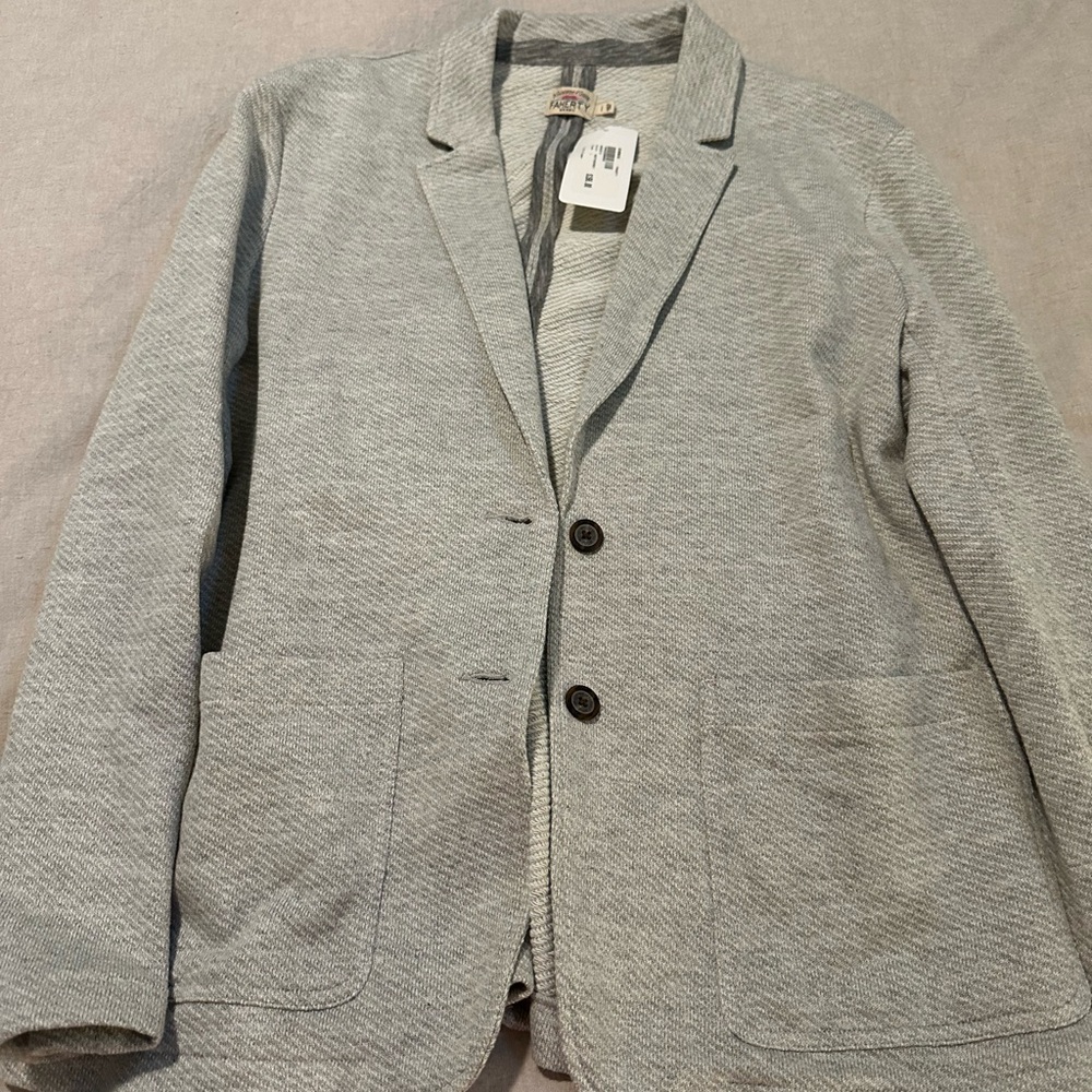 Faherty Gray Sport Coat with Notched Lapels and Relaxed Fit